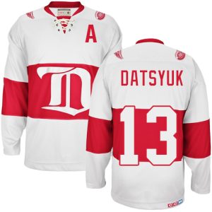 Herren Detroit Red Wings Eishockey Trikot Pavel Datsyuk #13 Authentic Throwback Weiß CCM Winter Classic